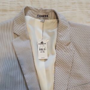 Express Men's Pinstripe Blazer - Black and White